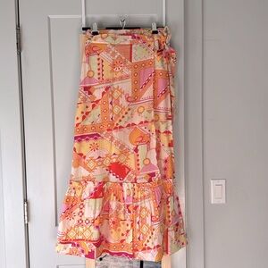 Never Fully Dressed Printed 🦩 Cotton Wrap Maxi Skirt